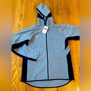 Long sleeve grey and black Nike sports jacket! New w/tags. Large! Dri-Fit